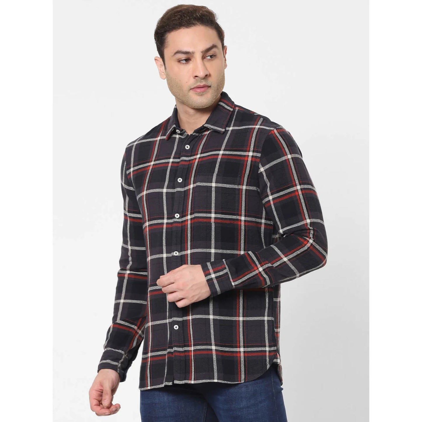 Grey Checks Cotton Shirt