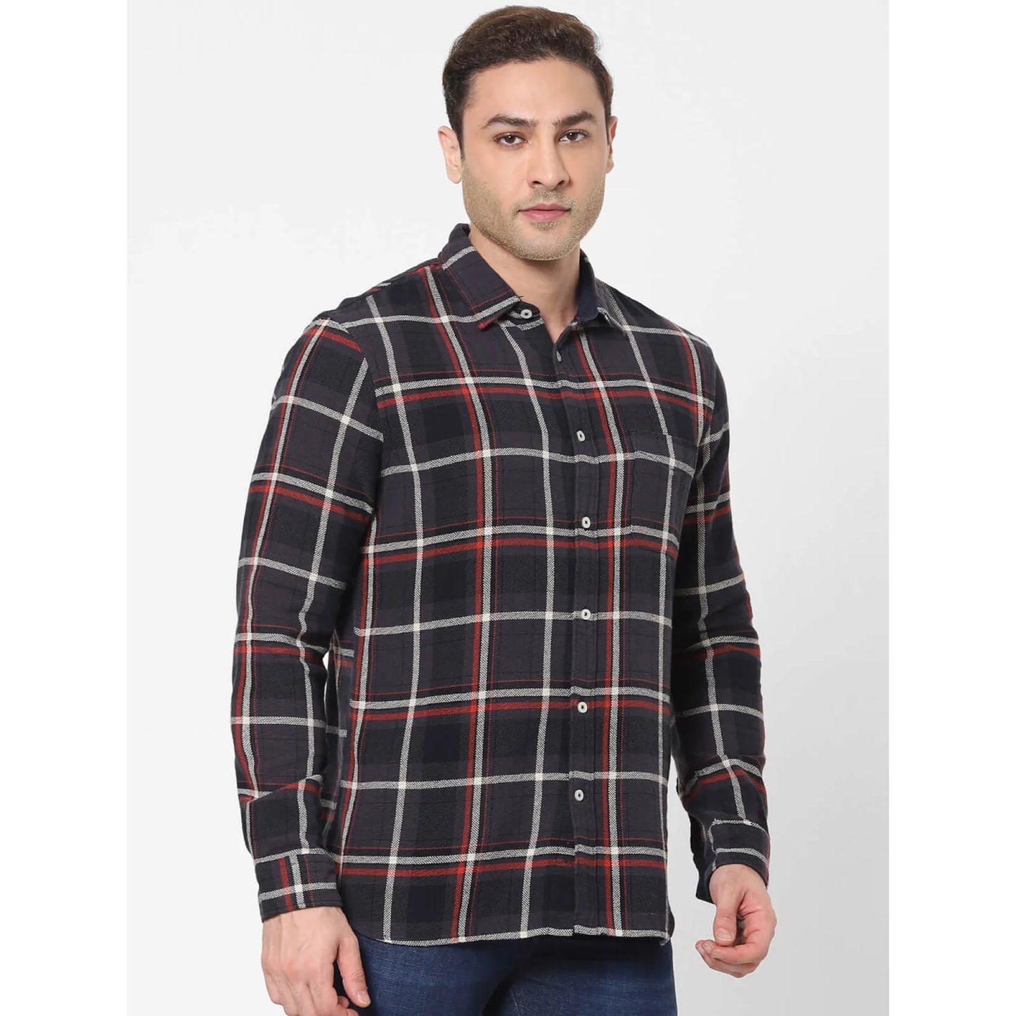 Grey Checks Cotton Shirt