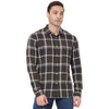Celio* Checked Regular Fit Cotton Green Shirt