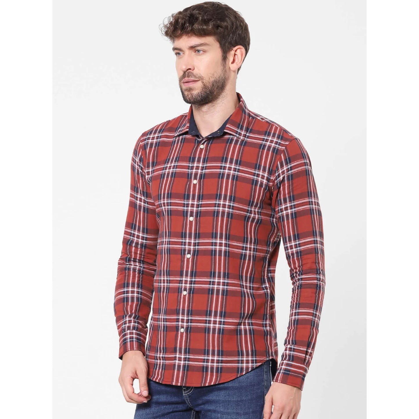 Red Checks Cotton Shirt