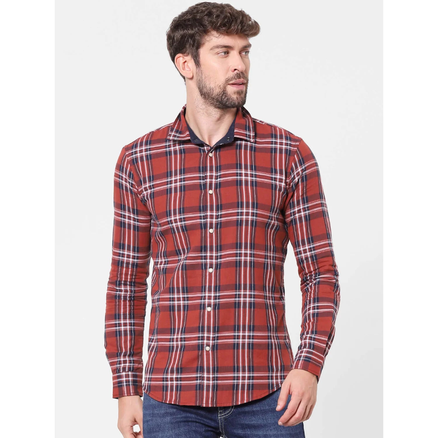 Red Checks Cotton Shirt