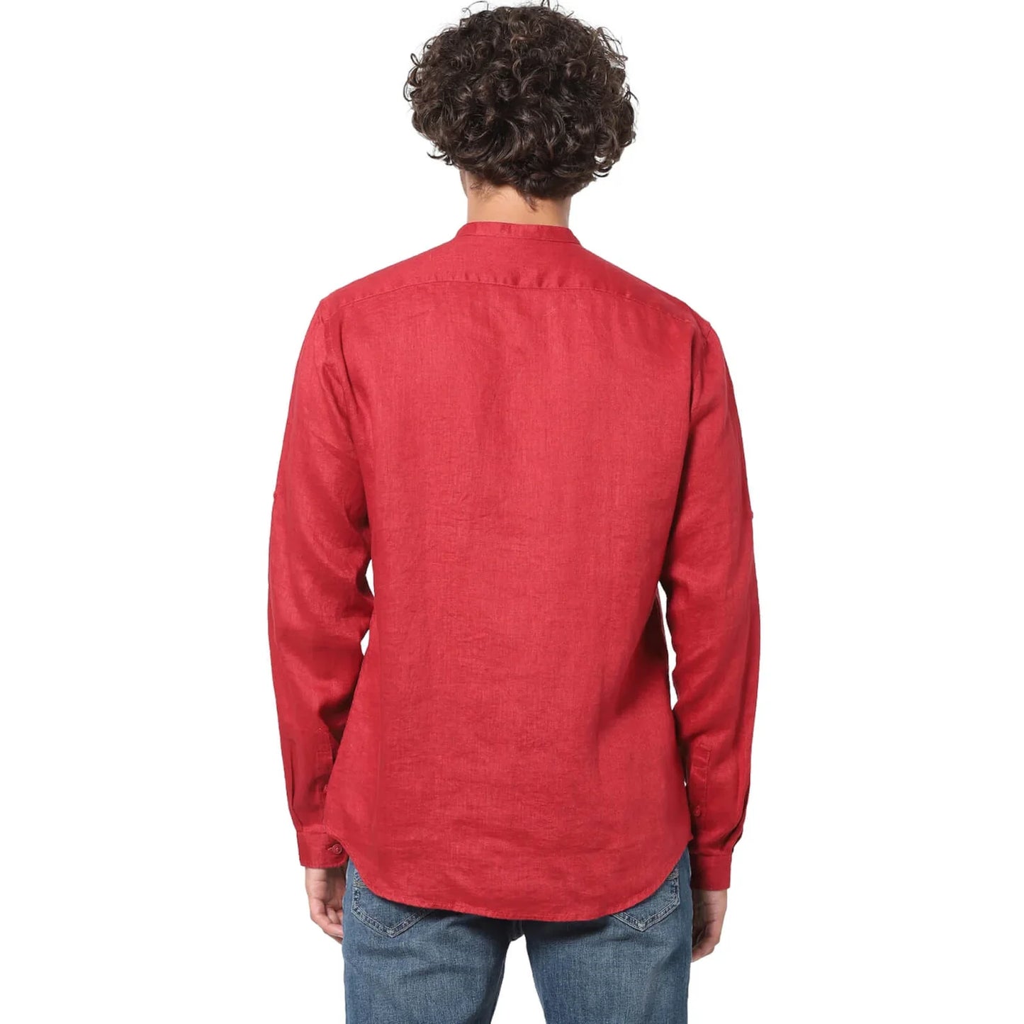 Red Solid Linen Shirt