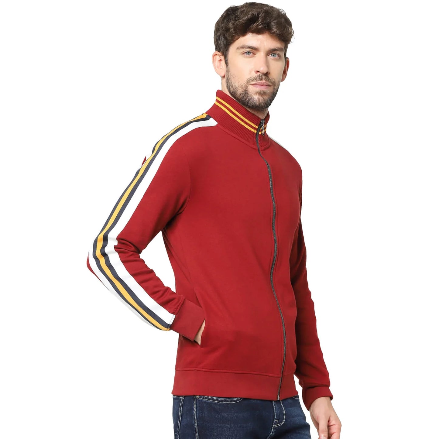 Red Striped Cotton Sweatshirt