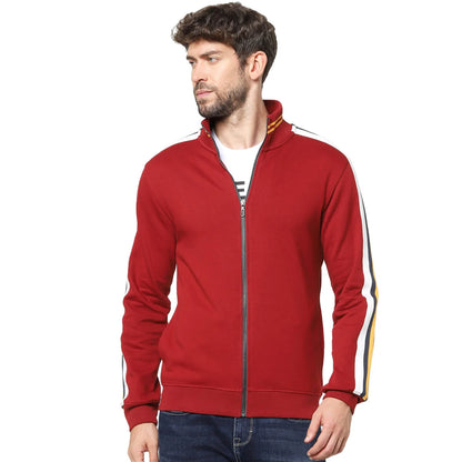 Red Solid Cotton Sweatshirt