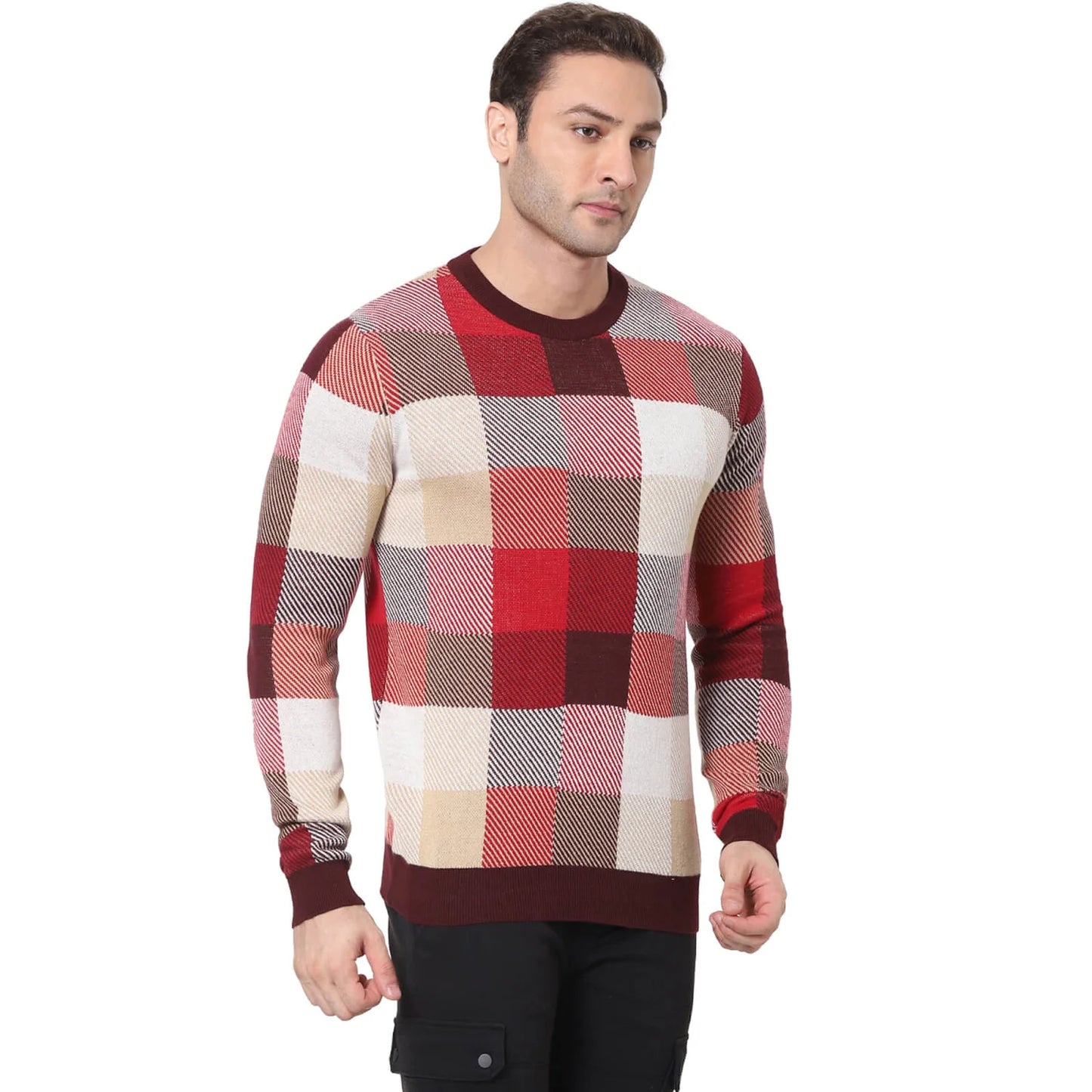 Multi Checks Cotton Sweater