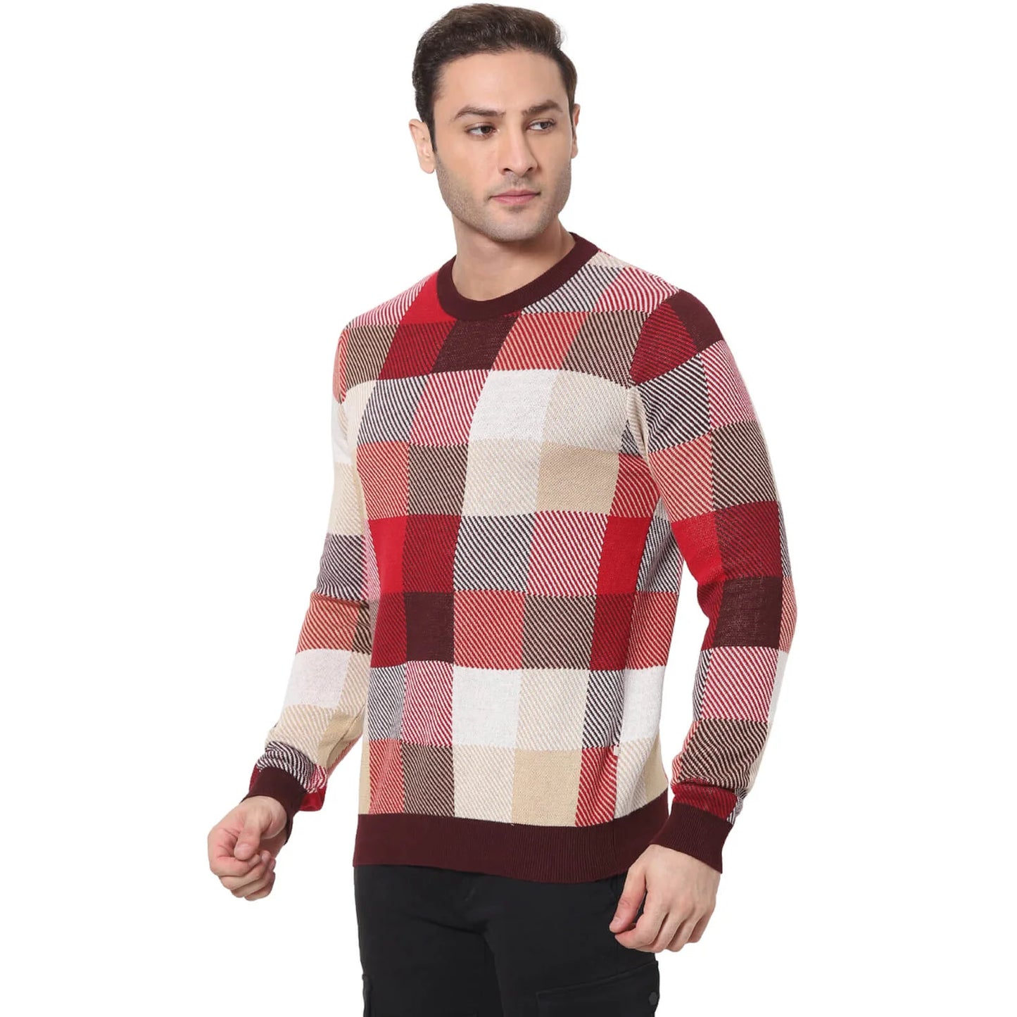 Multi Checks Cotton Sweater