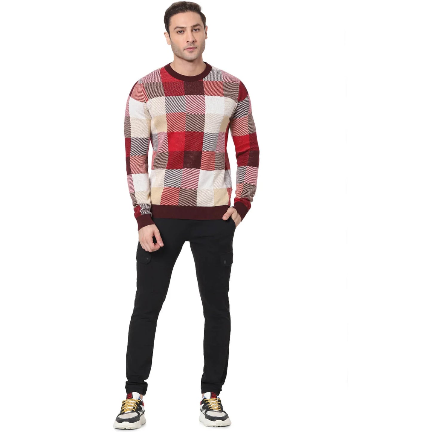 Multi Checks Cotton Sweater