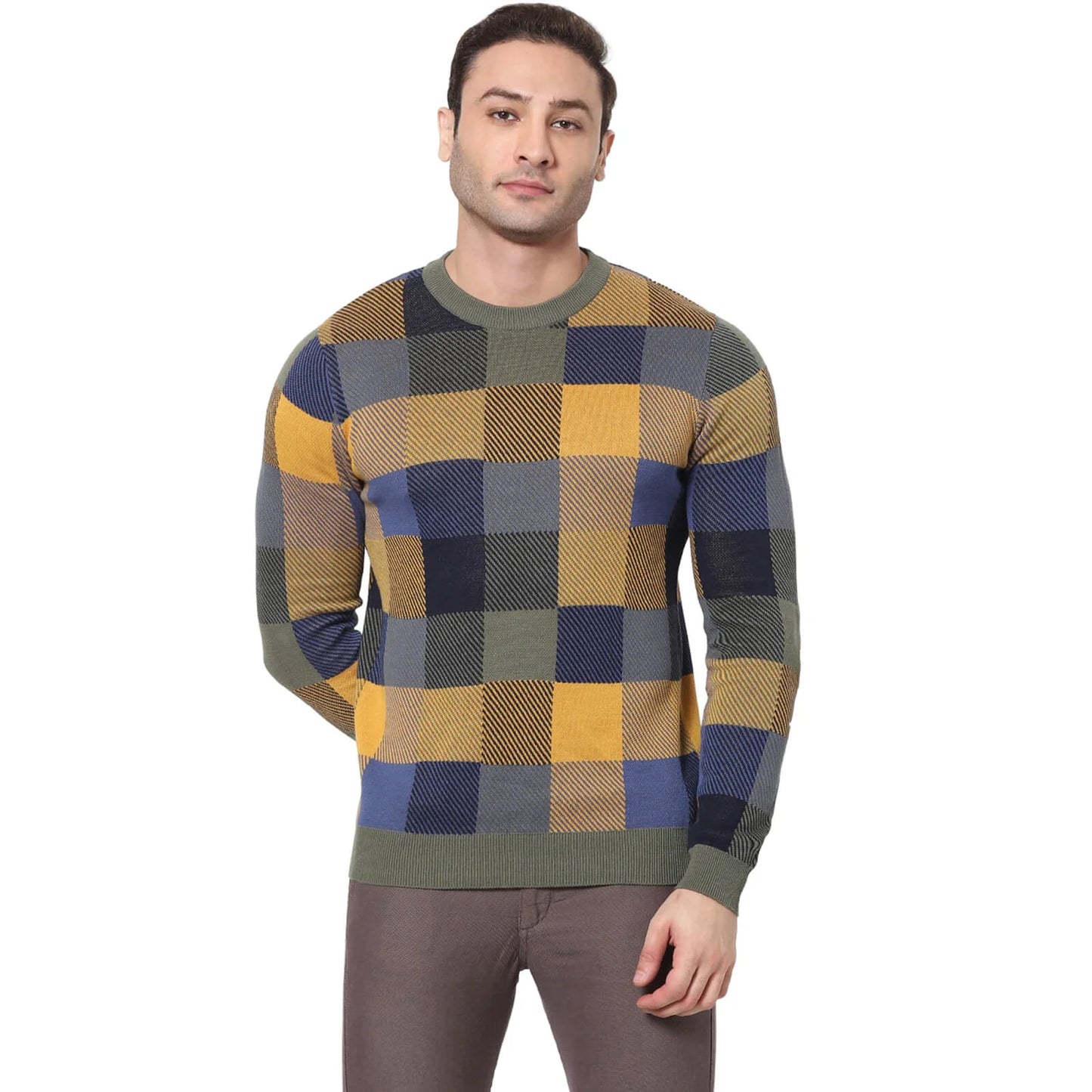 Multi Checks Cotton Sweater