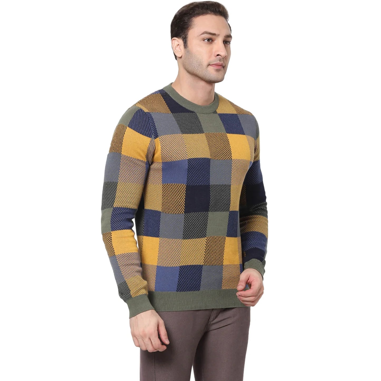 Multi Checks Cotton Sweater