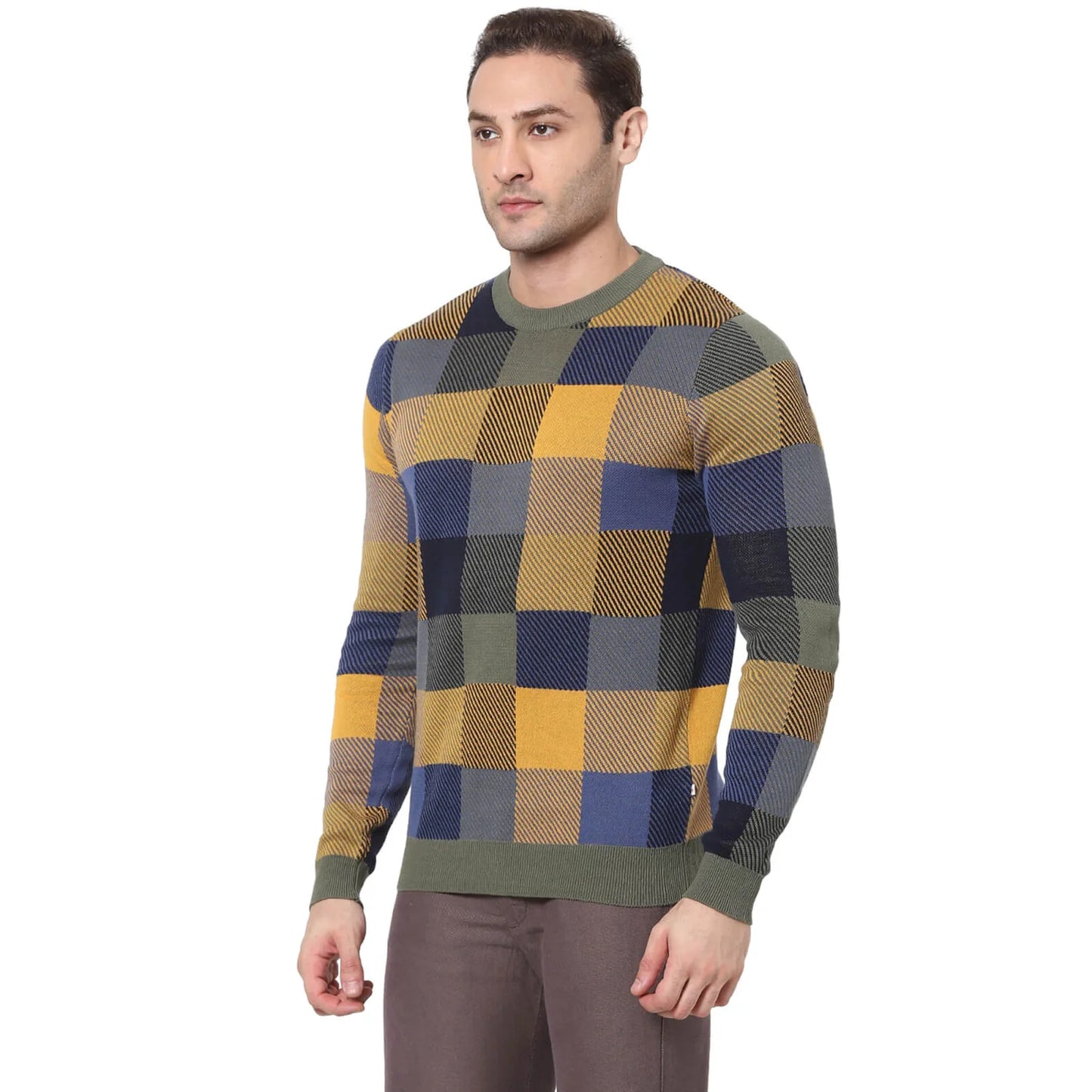 Multi Checks Cotton Sweater