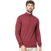 Celio* Solid Regular Fit Cotton-Blend Burgundy Sweater