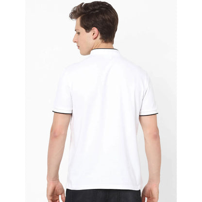 White Solid Cotton Polo