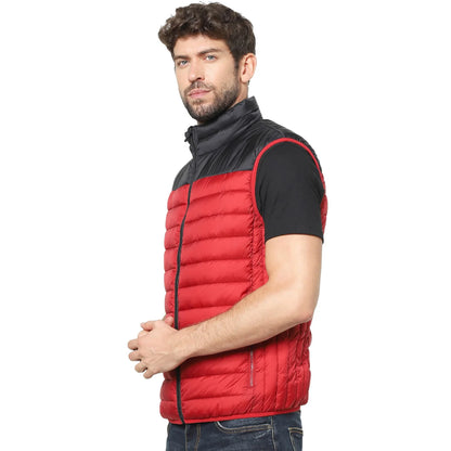 Red Colourblock Polyester Jacket