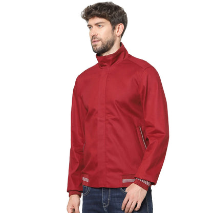 Red Solid Cotton Jacket