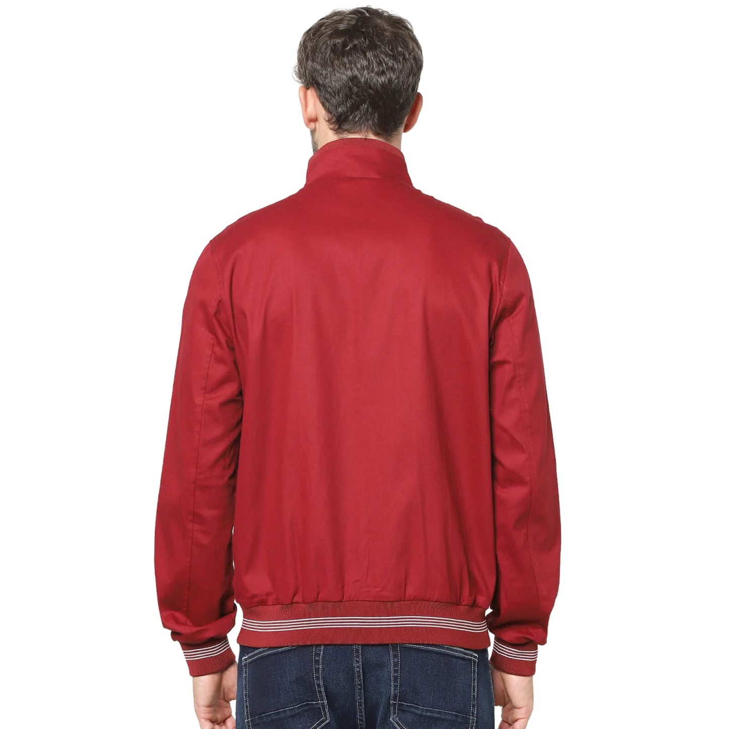 Red Solid Cotton Jacket