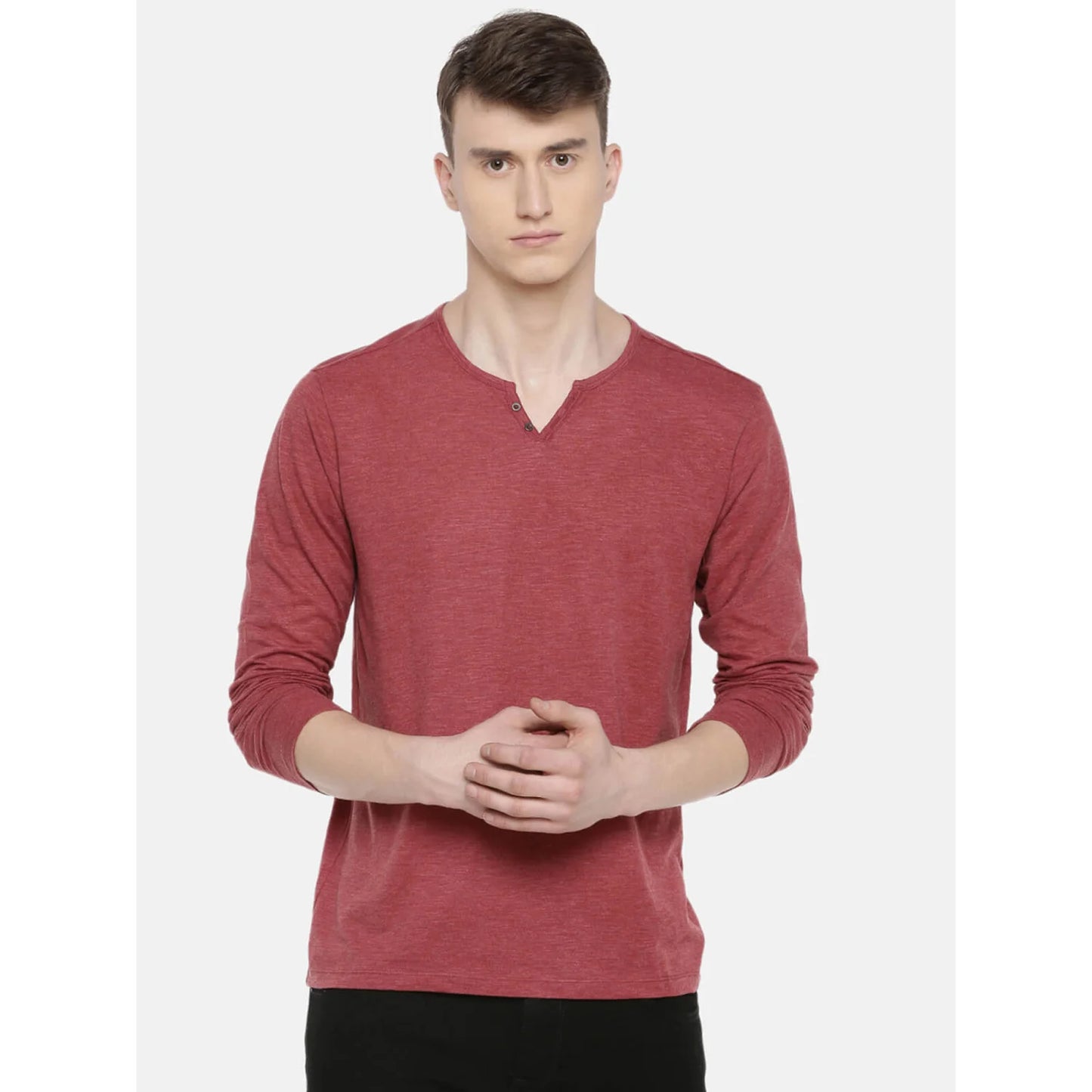 Red Melange Cotton T-shirt