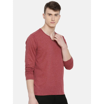 Red Melange Cotton T-shirt