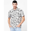 Celio* Printed Regular Fit Cotton White Shirt