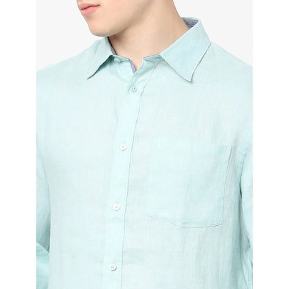 Green Solid Linen Shirt