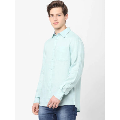 Green Solid Linen Shirt