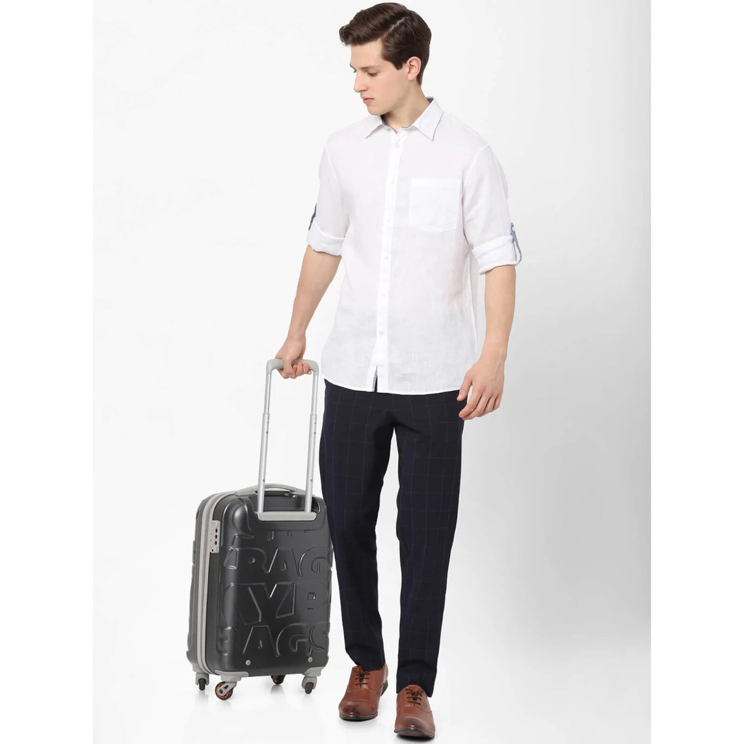 White Solid Linen Shirt