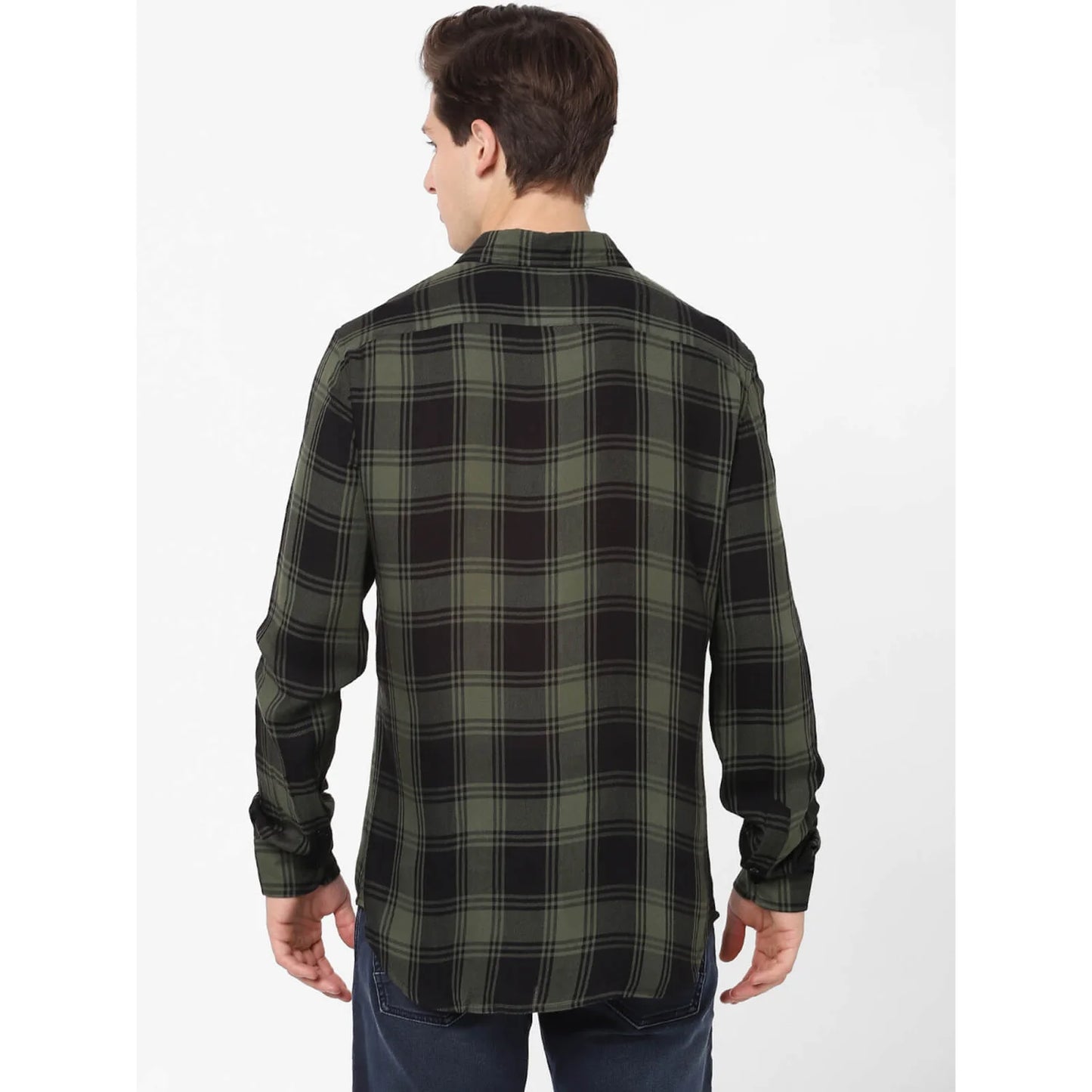 Green Checks Viscose Shirt