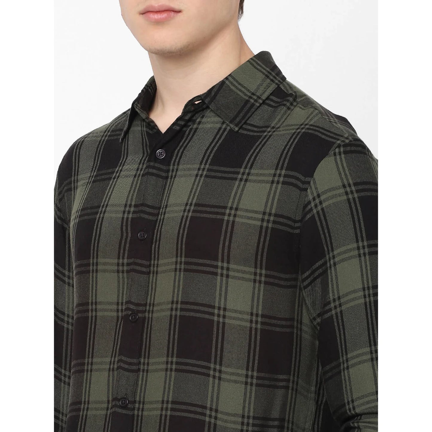 Green Checks Viscose Shirt