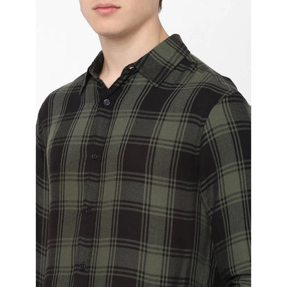 Green Checks Viscose Shirt