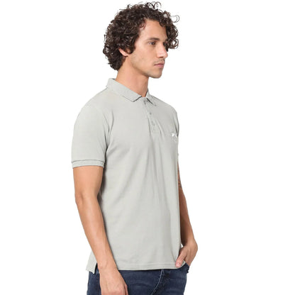 Grey Solid Cotton T-Shirt