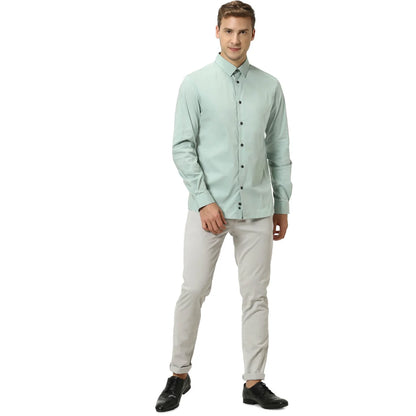 Green Solid Cotton Shirt