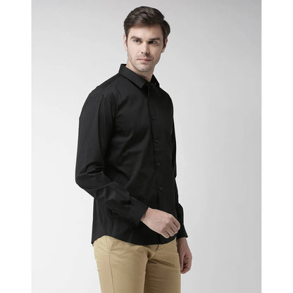 Black Solid Cotton Shirt