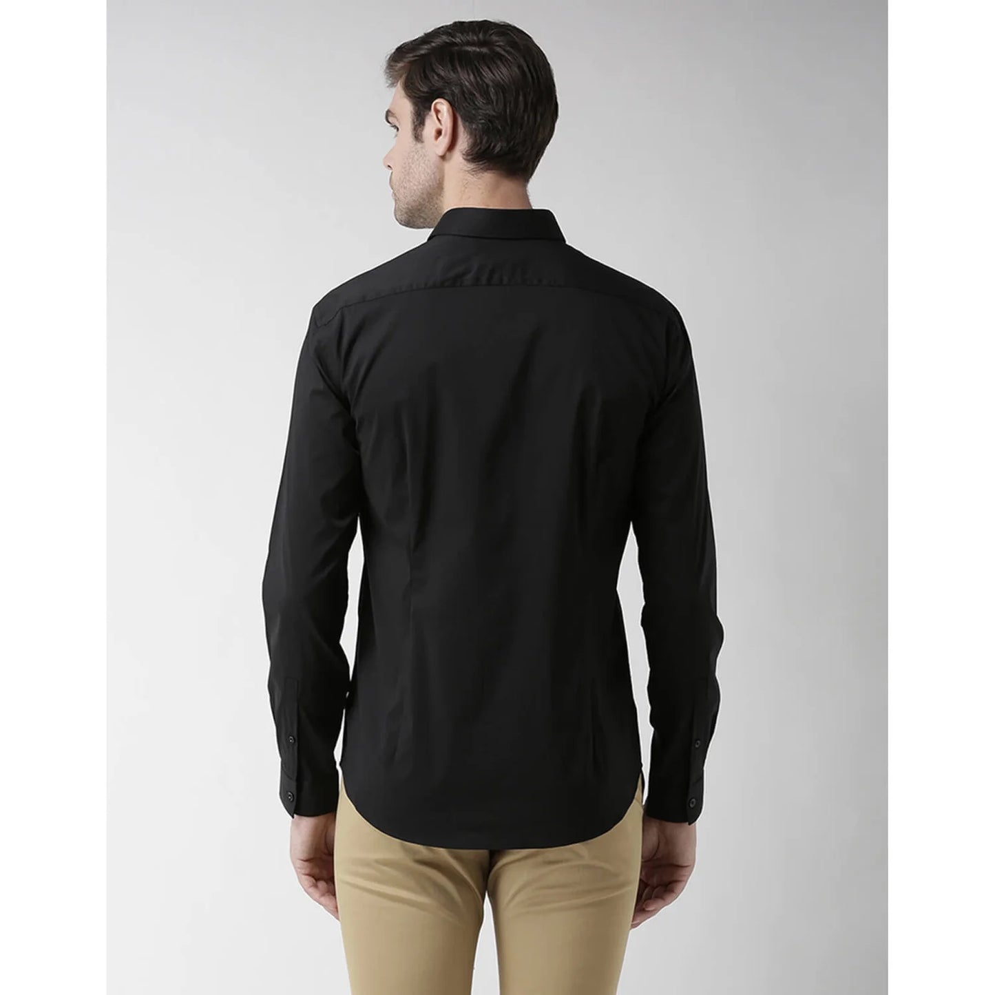 Black Solid Cotton Shirt