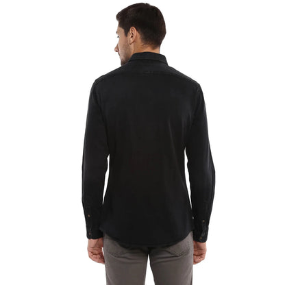 Black Solid Cotton Shirt