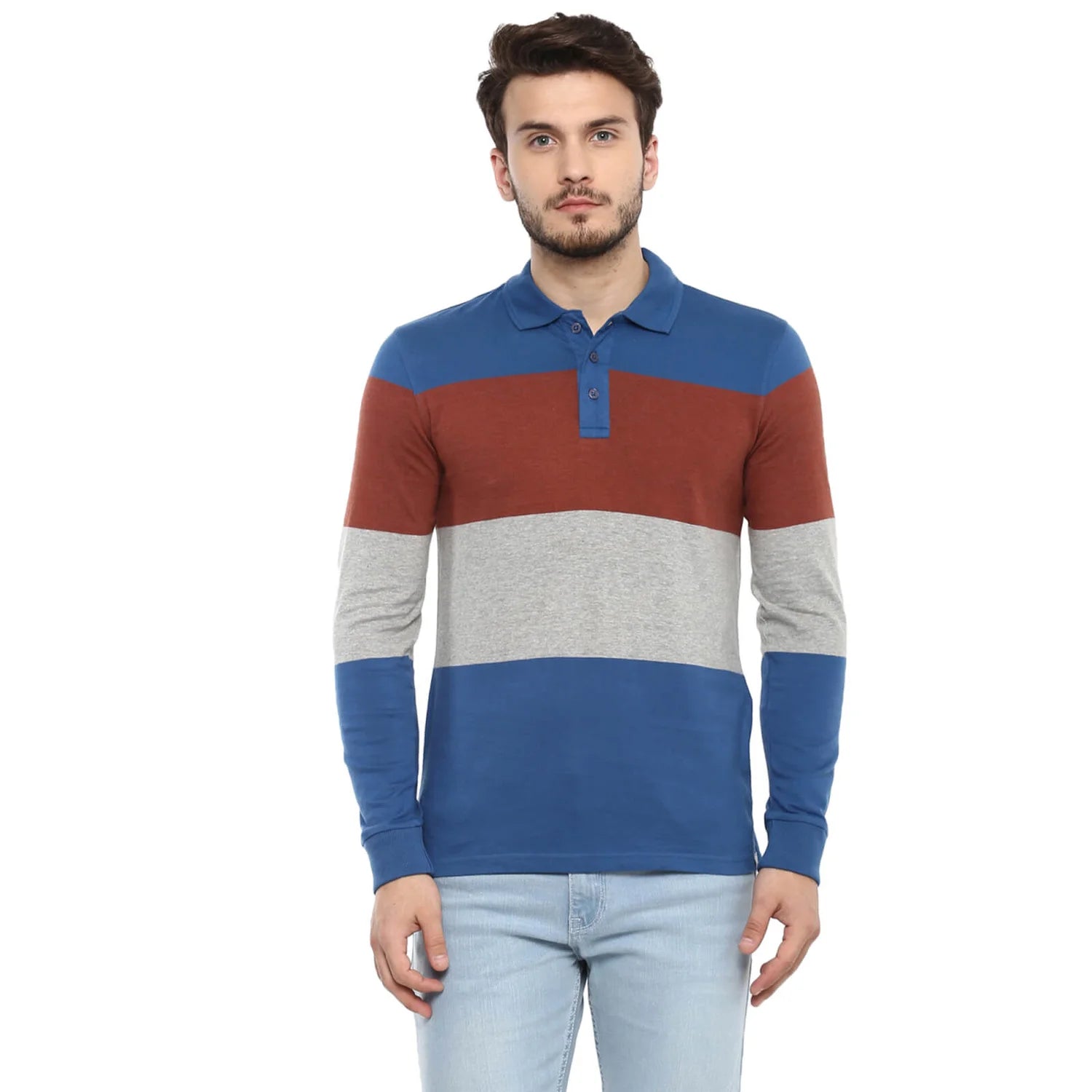 Multi Colourblock Cotton Polo