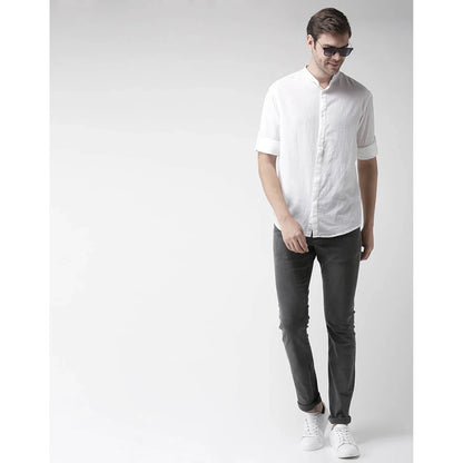 White Solid Cotton Shirt