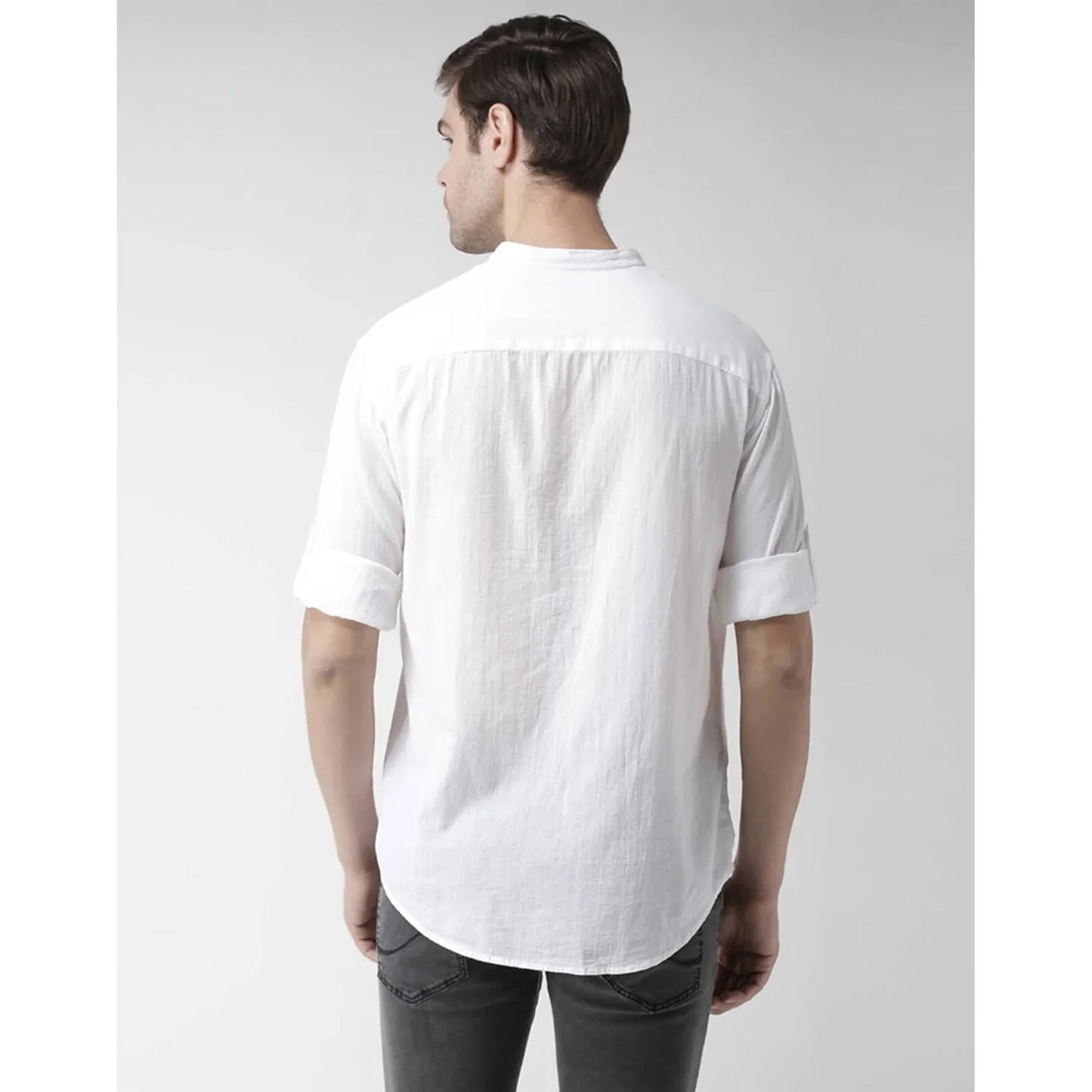 White Solid Cotton Shirt