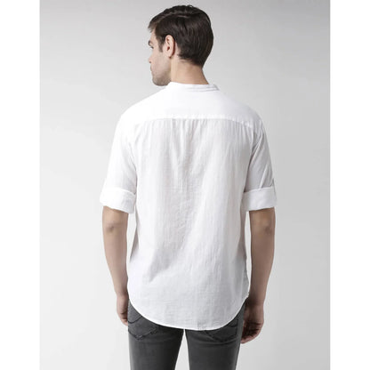 White Solid Cotton Shirt