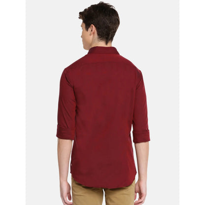 Maroon Solid Cotton Shirt