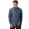 Celio* Solid Regular Fit Cotton-Blend Navy Blue Shirt