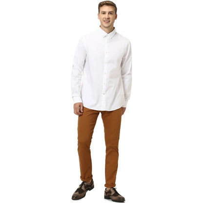 White Solid Cotton Shirt