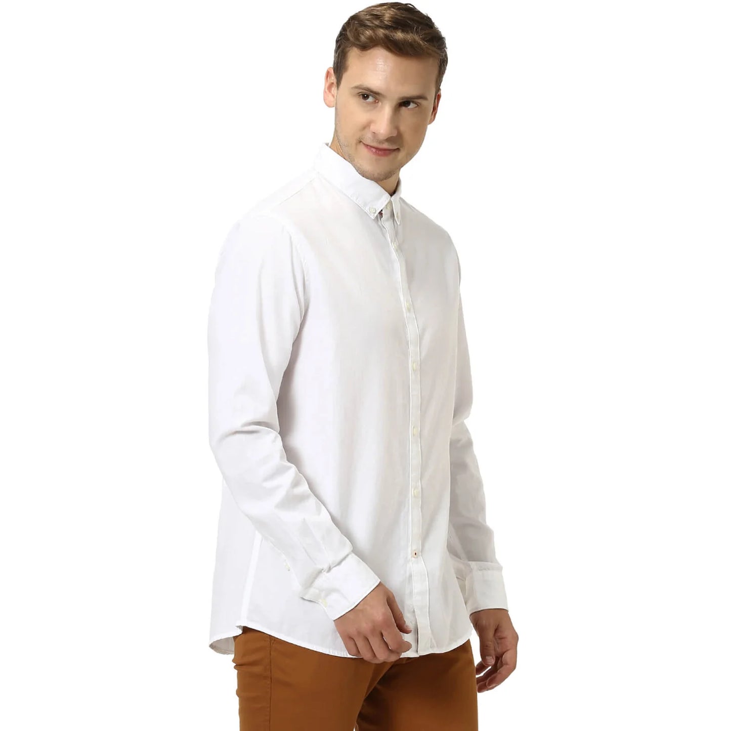 White Solid Cotton Shirt