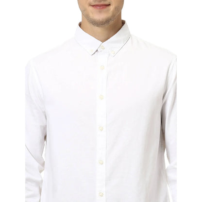 White Solid Cotton Shirt