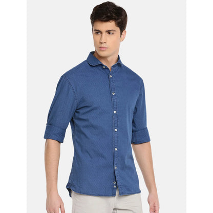 Blue Solid Cotton Shirt