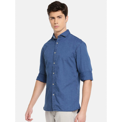 Blue Solid Cotton Shirt