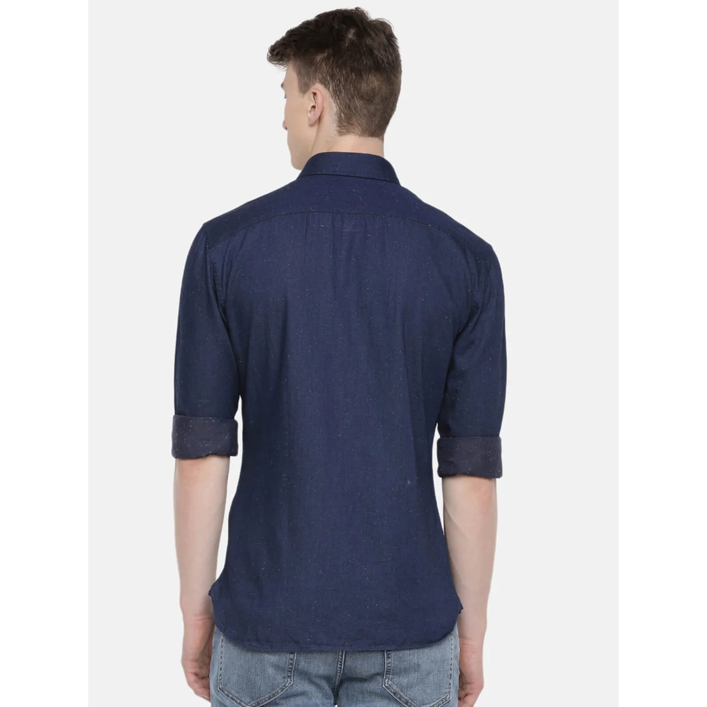 Blue Solid Cotton Shirt