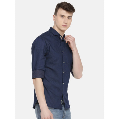 Blue Solid Cotton Shirt