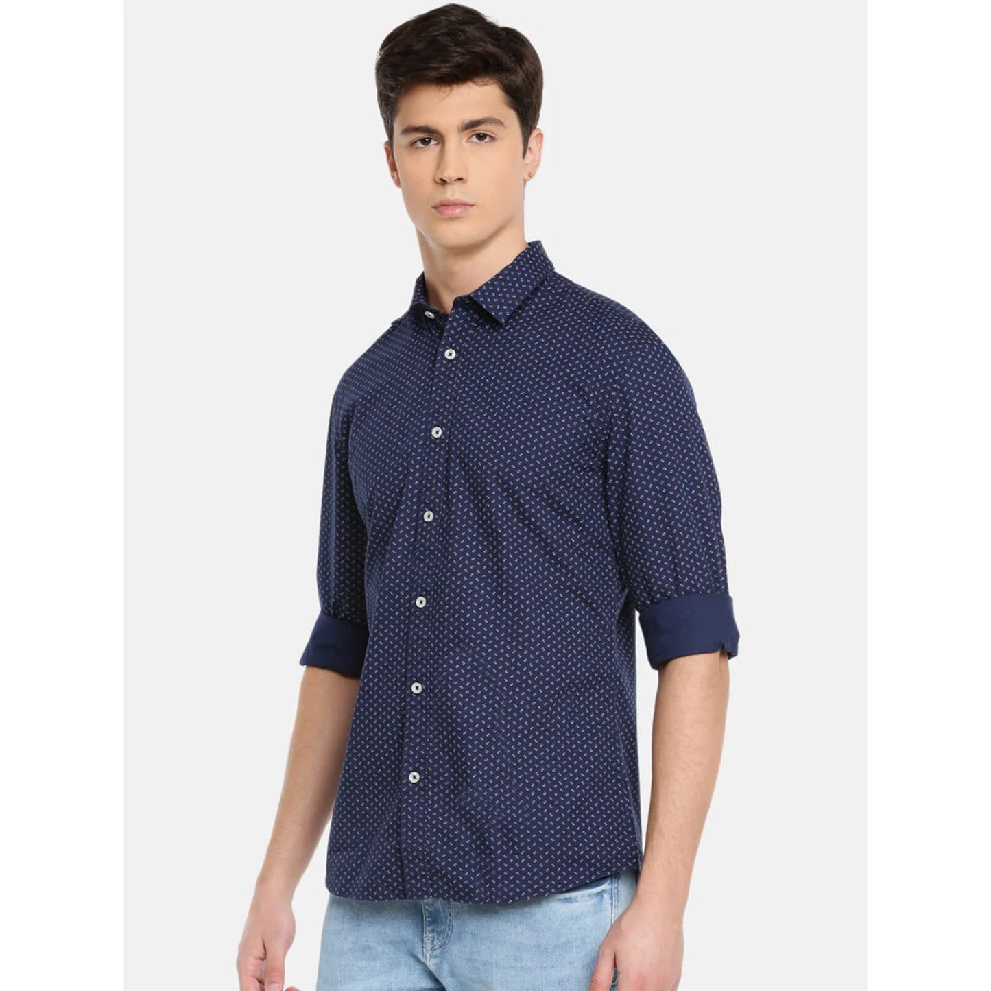 Blue Printed Cotton Shirt