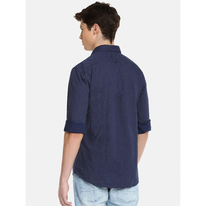 Blue Printed Cotton Shirt