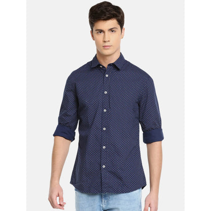 Blue Printed Cotton Shirt