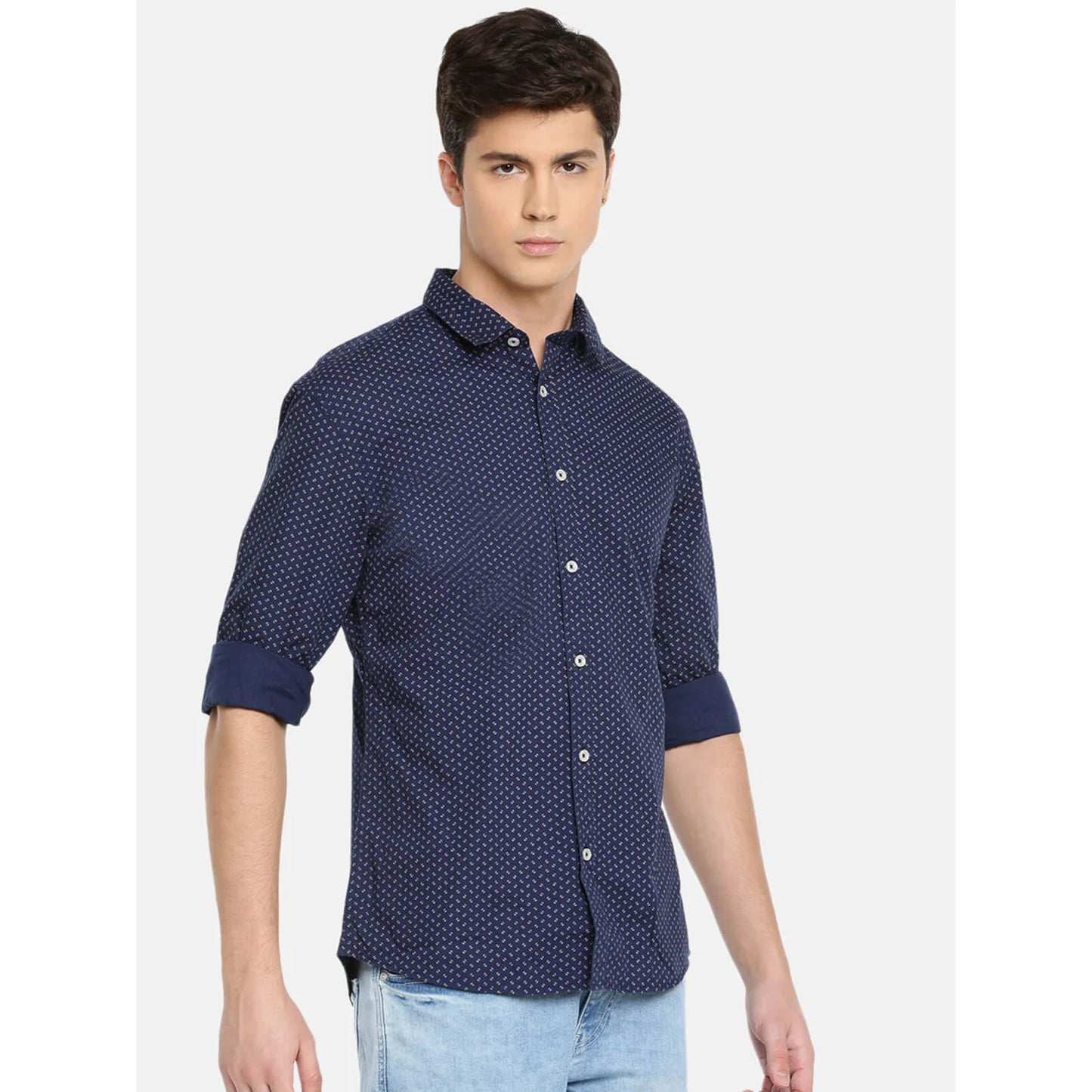 Blue Printed Cotton Shirt